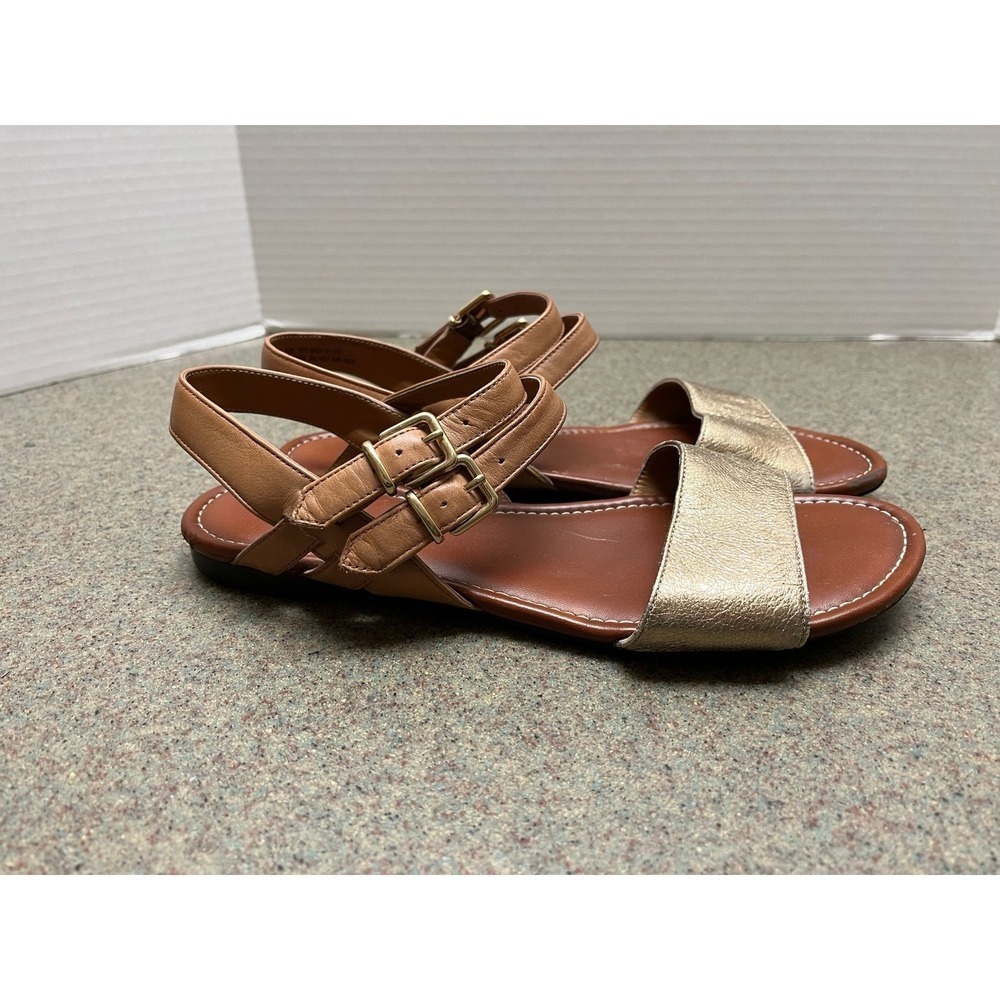 Lucky Artisan Sandals. Gold/tan Ankle Strap Sandals. Women's Size 9.5M - Picture 2 of 10